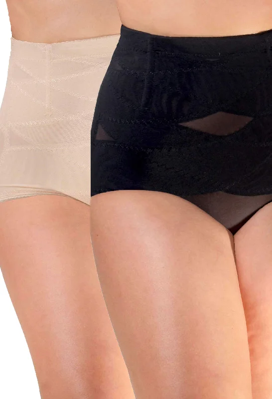 Today's Deal High Waist Power Mesh Tummy Control Brief - 2 Pack