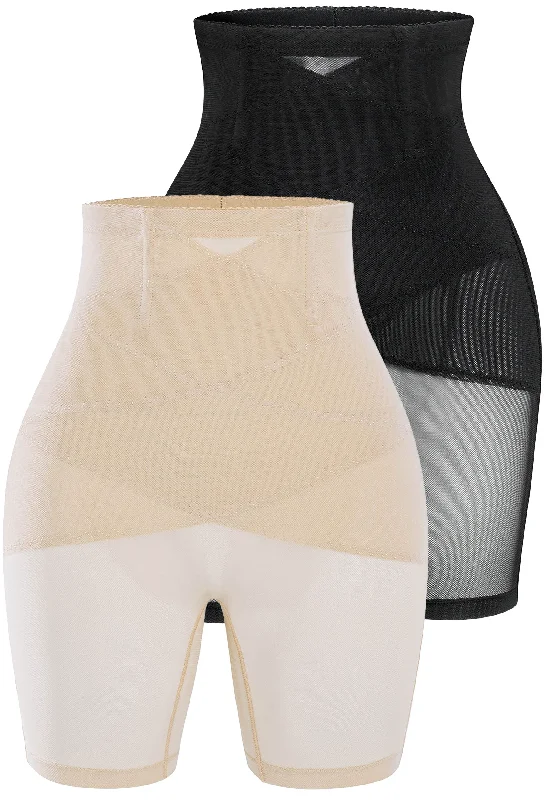 Make Your Weekend Count with Savings High Waist Power Mesh Tummy Control Shorts - 2 Pack