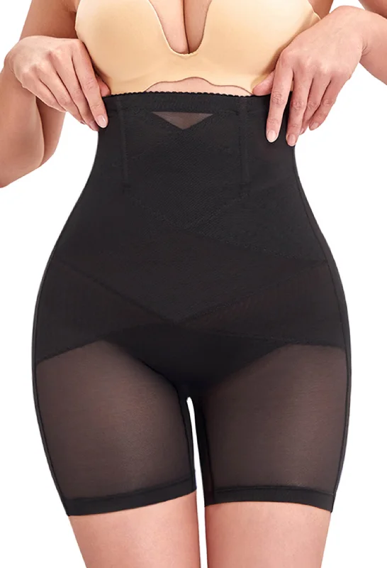 Weekend Wonders Await! High Waist Power Mesh Tummy Control Shorts