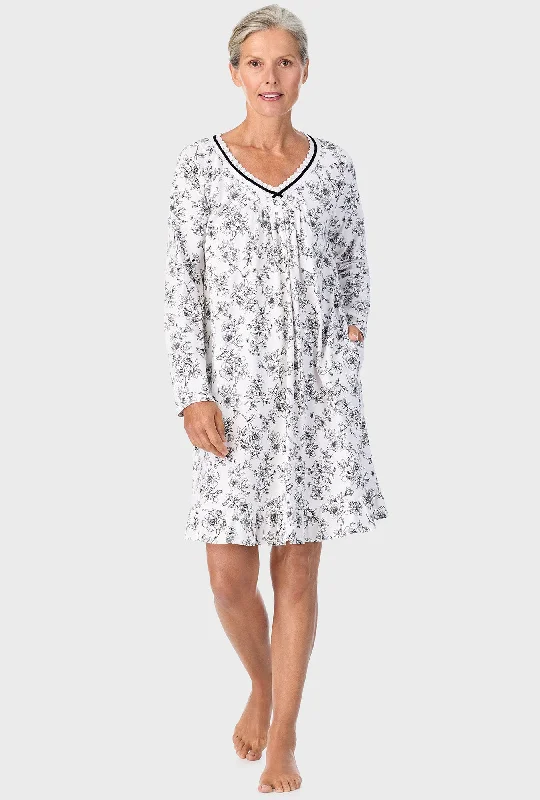 Ivory Floral Long Sleeve Nightshirt