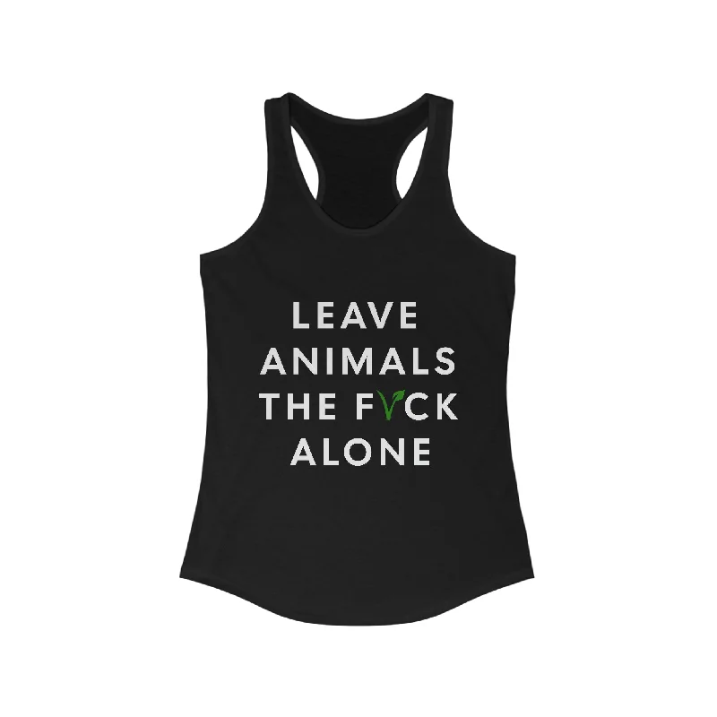 Discount Deals Leave Animals Alone Women's Ideal Racerback Tank