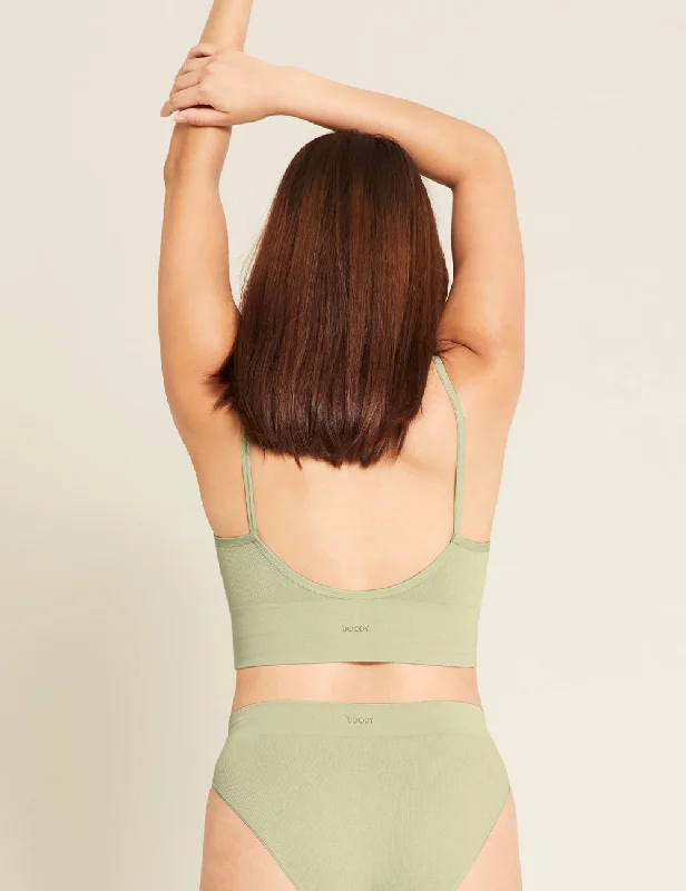 Best Bargains LYOLYTE® Ribbed Low Back Bra - Sage
