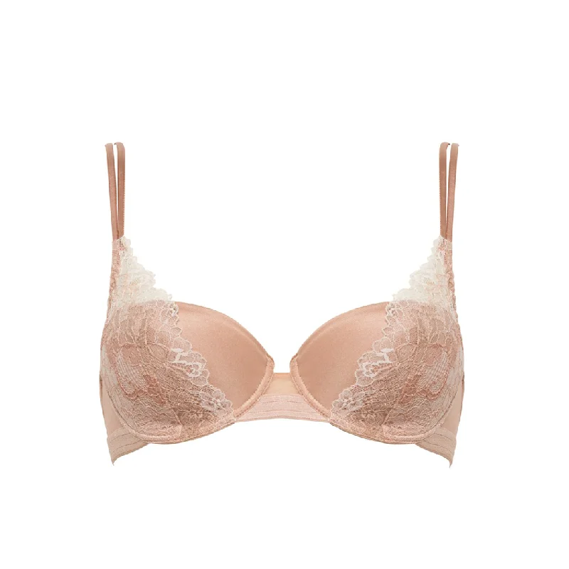 Weekend Shopping Extravaganza Maison Lejaby Paded Demi-Cup Scarf Beige Bra