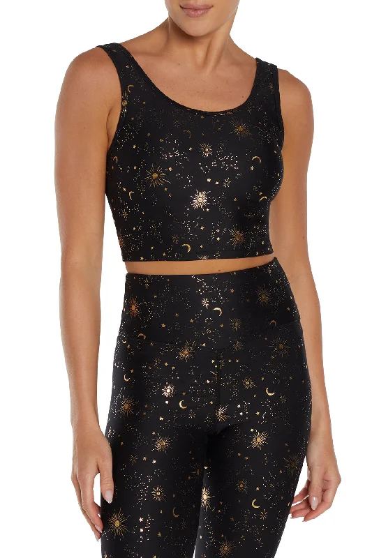 Super Sale Marley Long Sports Bra - Black Foil North Star