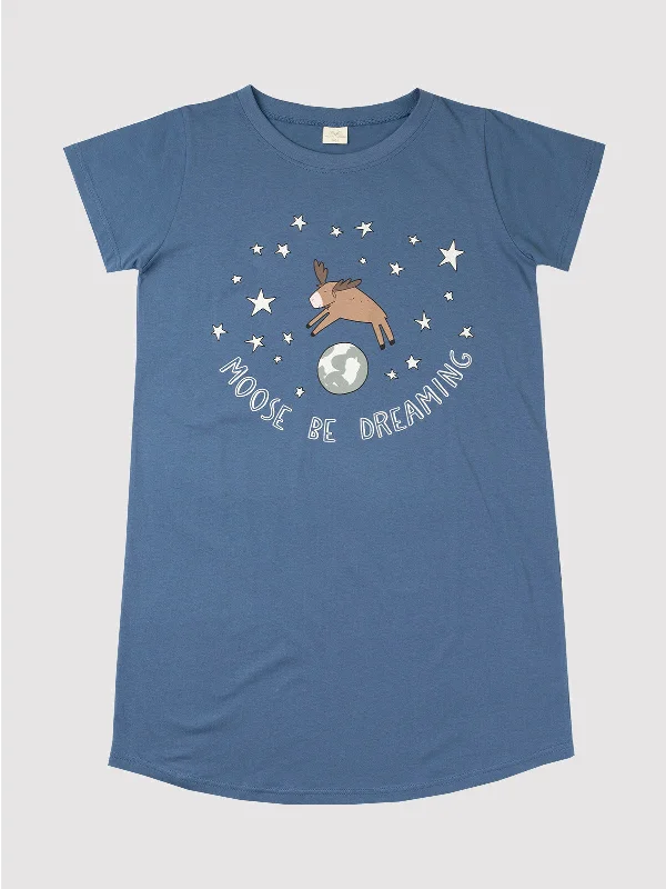 Moose Be Dreaming Ladies Nightshirt