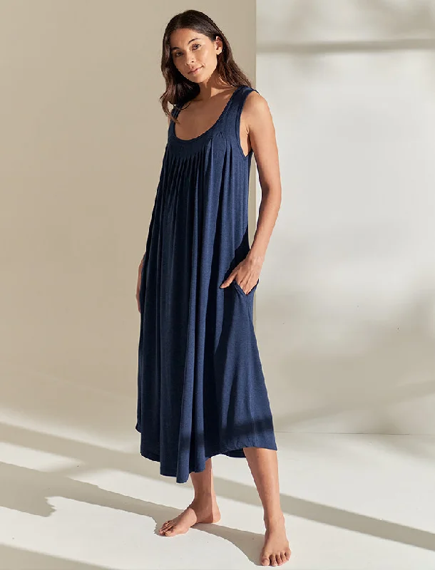 Kate Modal Soft Pleat Front Maxi Nightgown