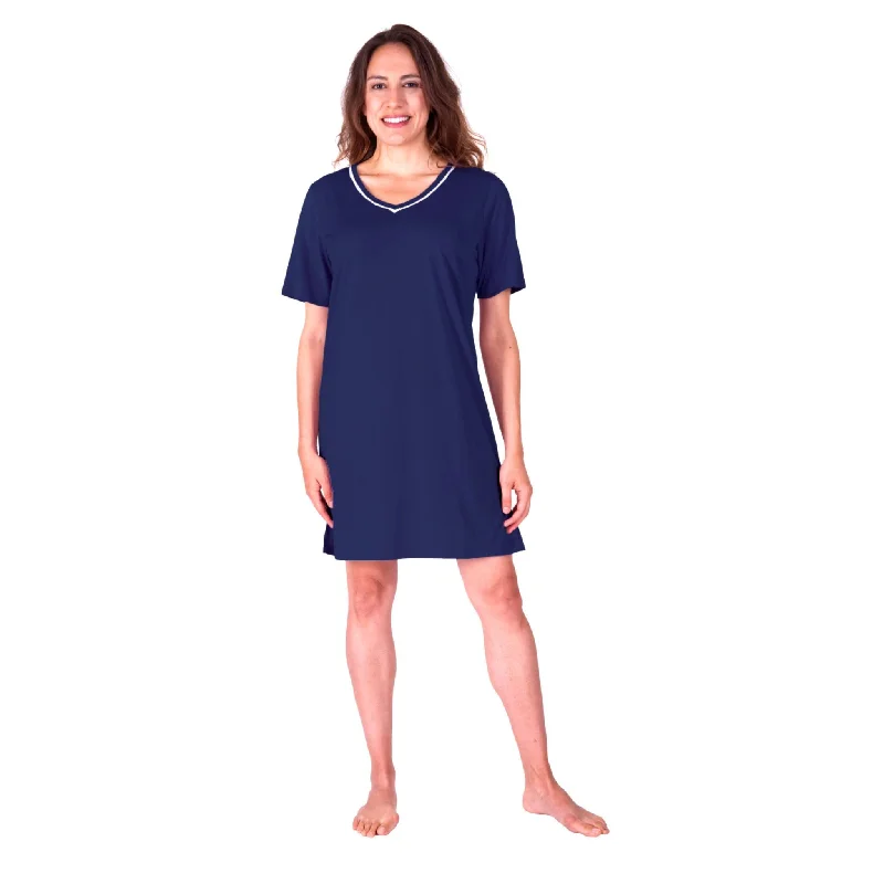 Women's Moisture Wicking V-Neck Nightshirt