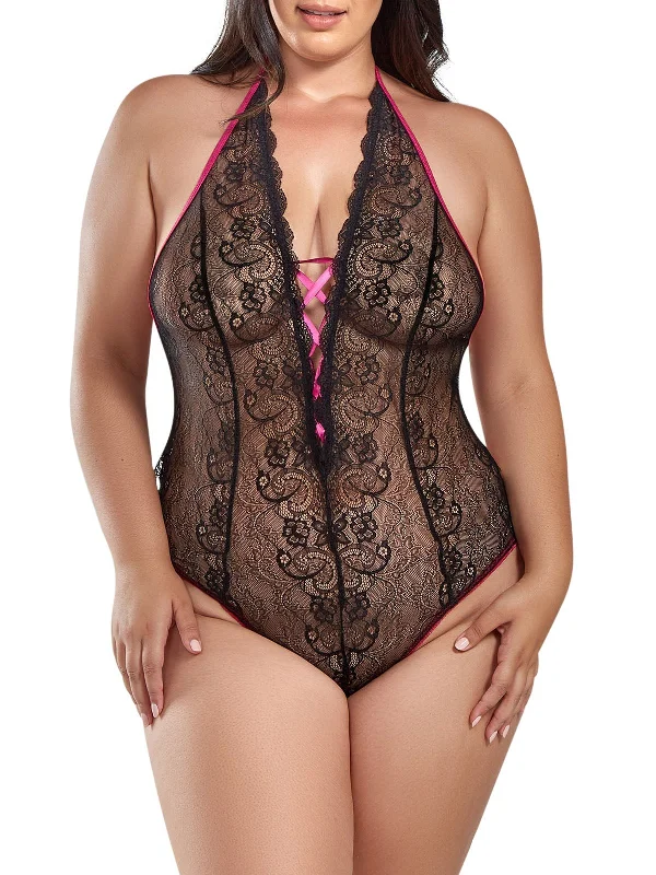 Price Fest Women's Moonlit Nights Plus Size Teddy Lingerie