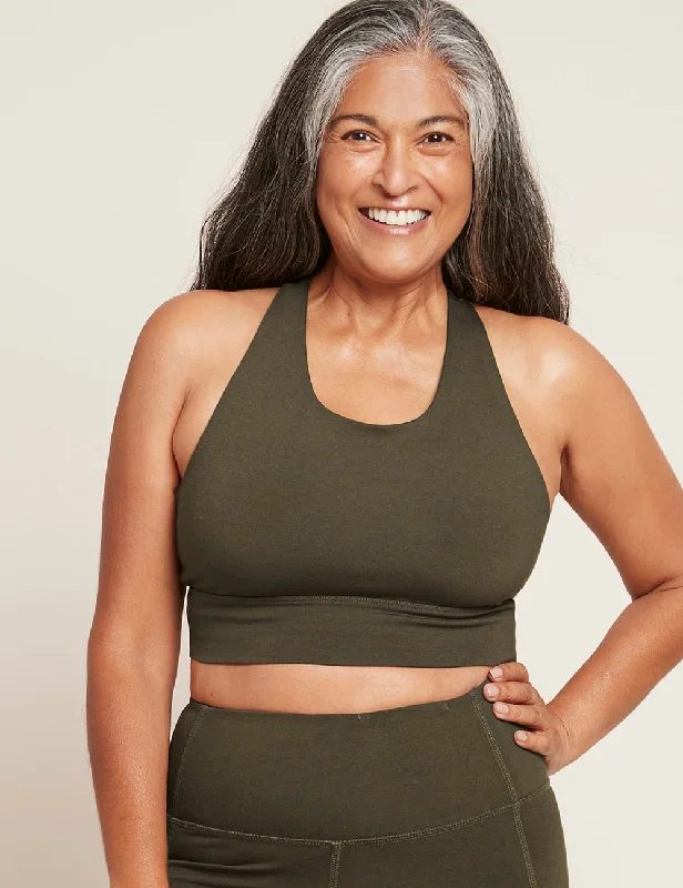 Blowout Deals Motivate Longline Bra - Dark Olive