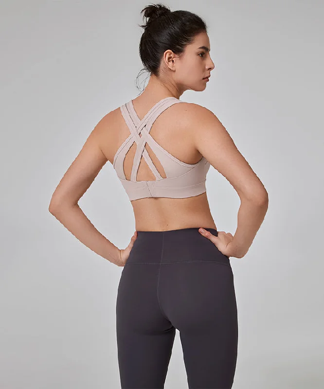 Mega Sale Power Cross Back Padded Running Bra | Women's High Support Sports Bra