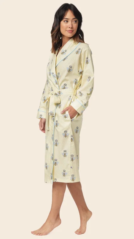 Queen Bee Luxe Pima Shawl Collar Robe - Honey