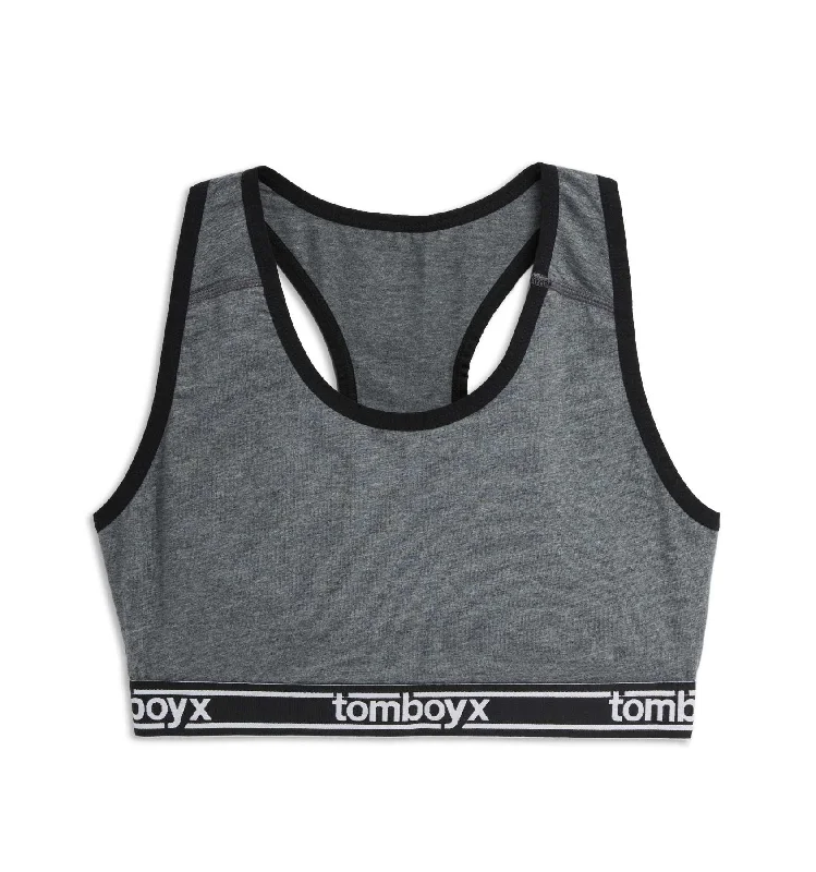 Markdown Madness Racerback Soft Bra - Charcoal Logo