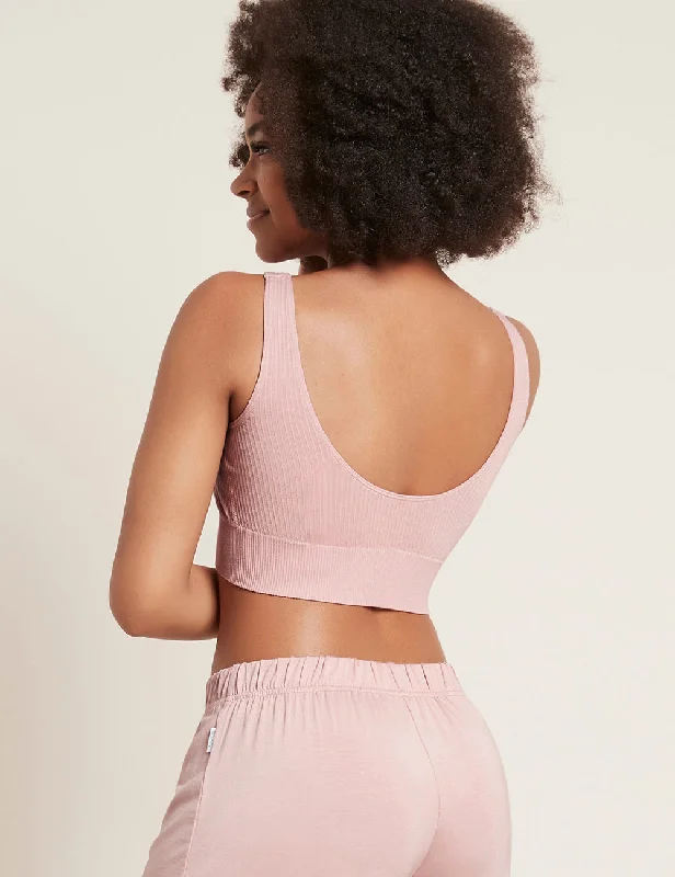 Discount Deals Ribbed Seamless Bra - Dusty Pink