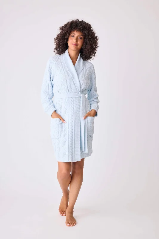 Chenille Cozy Cable Shawl Collar Robe