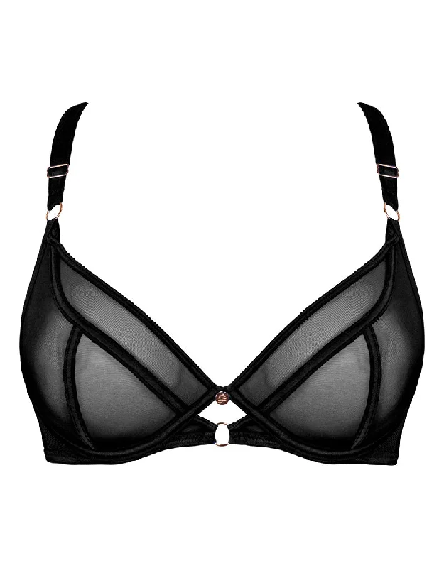 Exclusive Preview Scantilly Exposed Plunge Bra Black