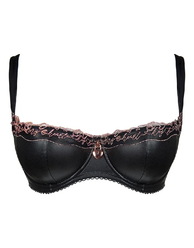 Super Bargain Scantilly Key to My Heart Padded Half Cup Bra Black