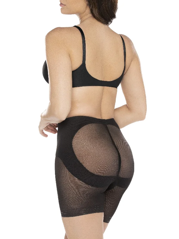 Pay Less Sexy Sheer Shaping Booty Lift Mid-Thigh Short