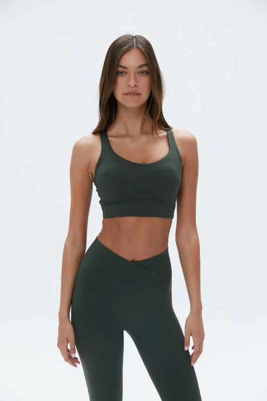 Major Savings Ultimate Cross Back Bra - Dark Olive