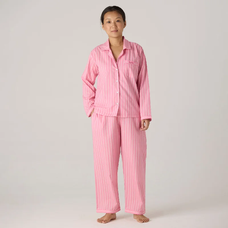 Women Candy Striped Pajama Set