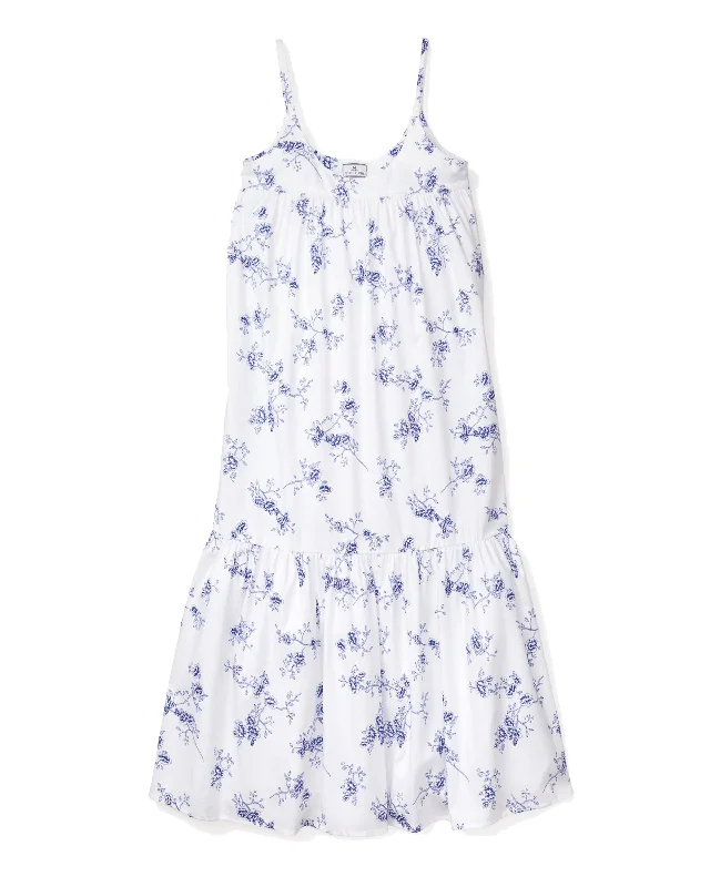 Women's Twill Chloé Nightgown in Indigo Floral