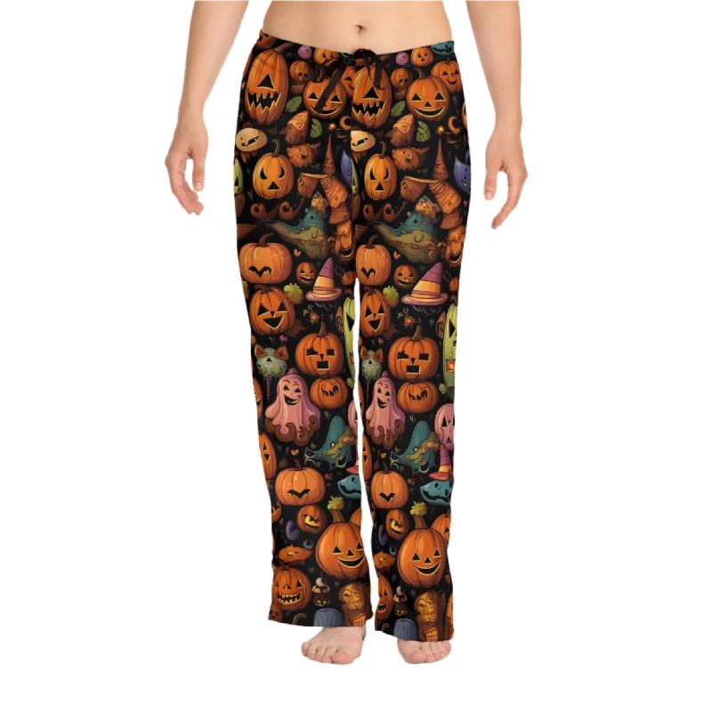 Women’s Halloween Pajama Pants with Festive Halloween Print