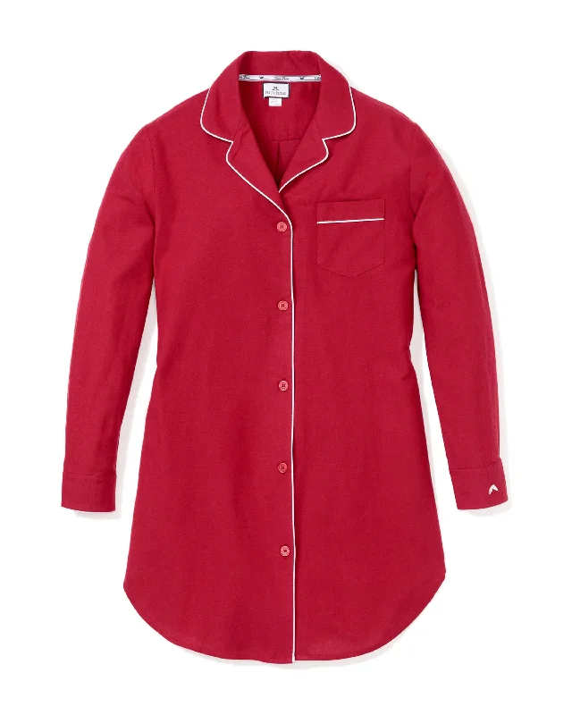 Women's Flannel Nightshirt in Red