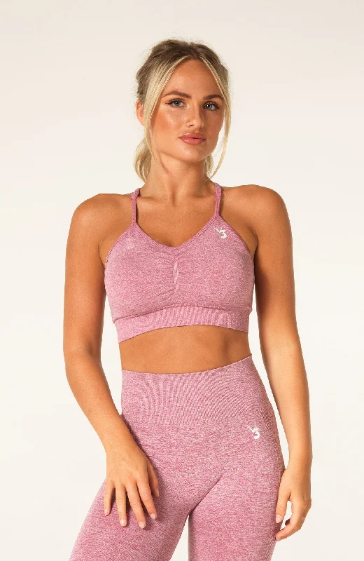Unbeatable Prices Define Seamless Scrunch Sports Bra - Pink Marl