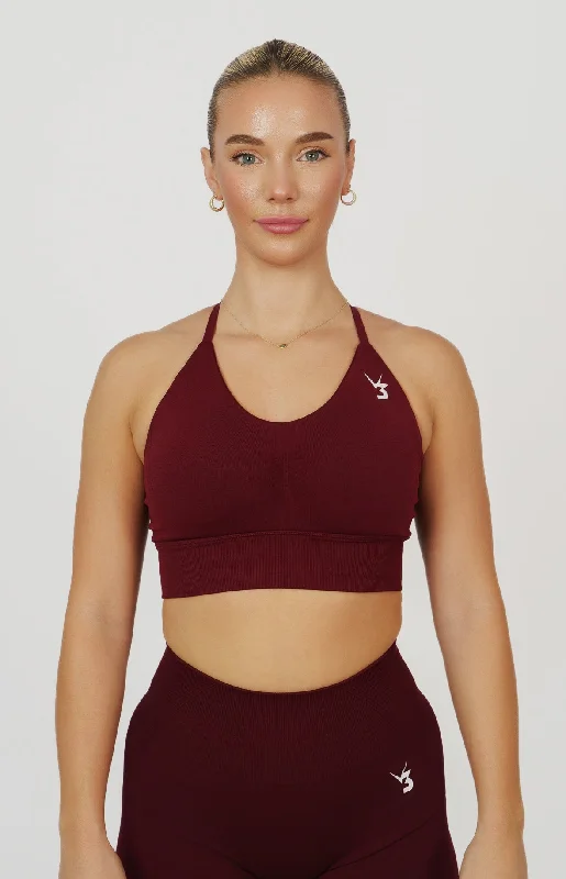 Deep Savings Tempo Seamless Multi-Way Sports Bra - Pomegranate Red