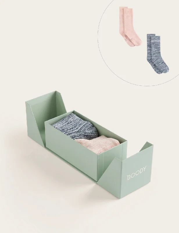 2-Pack Giftbox - Chunky Bed Sock - Dusty Pink/Dove