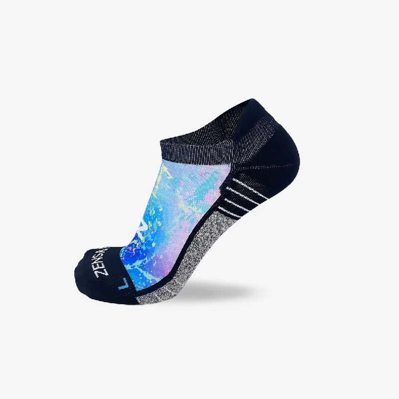 Color Splatter Running Socks (No Show)