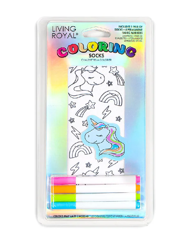 Unicorn Galaxy Coloring Socks