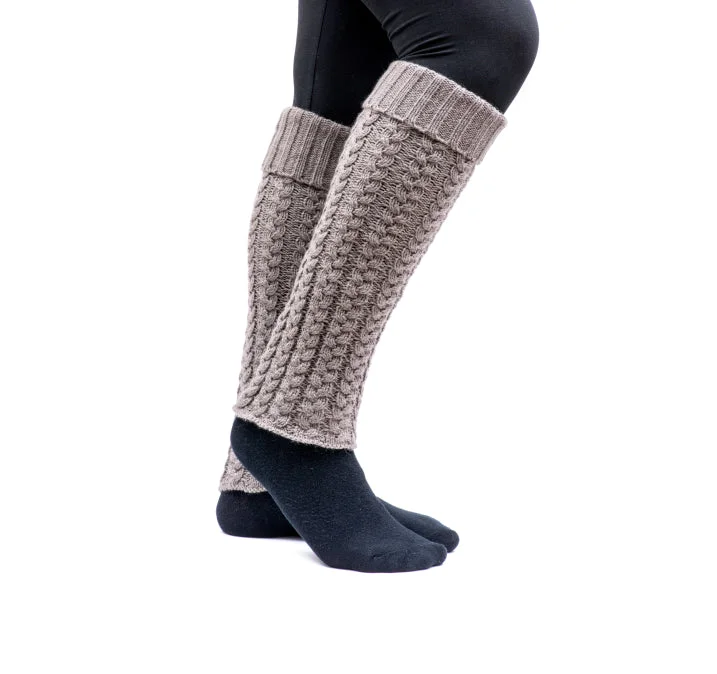 Knitted wool leg warmers