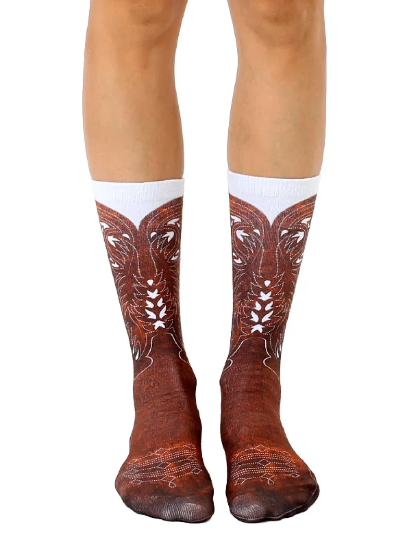 Cowboy Boot Crew Socks