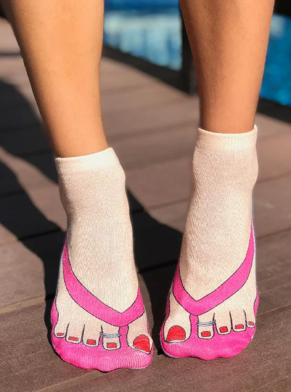 Flip Flops Pale Ankle Socks