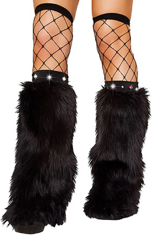 Fur and Rhinestone Leg Warmers