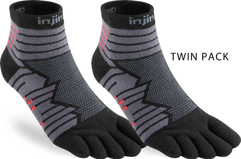 Injinji Men's Mid-Weight Ultra-Run Mini Crew Toe Socks TWIN PACK (INJ-MULTRA-MC-TWIN)