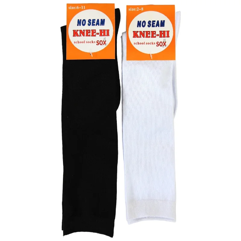 No Seam Pure Cotton Knee High School Socks