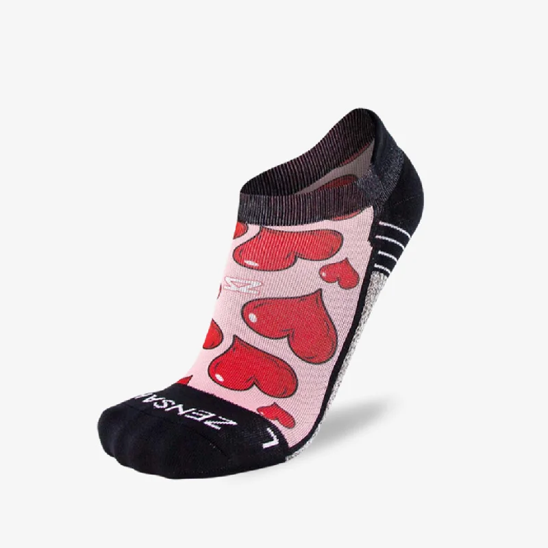 Pink Hearts Valentine's Socks (No Show)