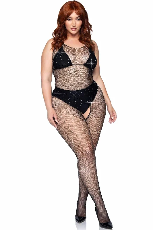 Rhinestone Fishnet Tank Bodystocking