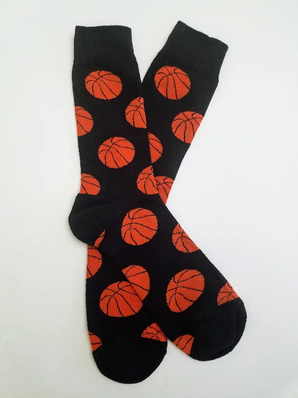 Basketballs Black Crew Socks