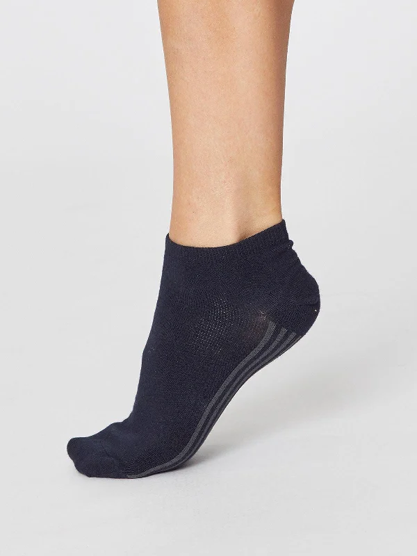 Solid Jane Trainer Socks - Navy