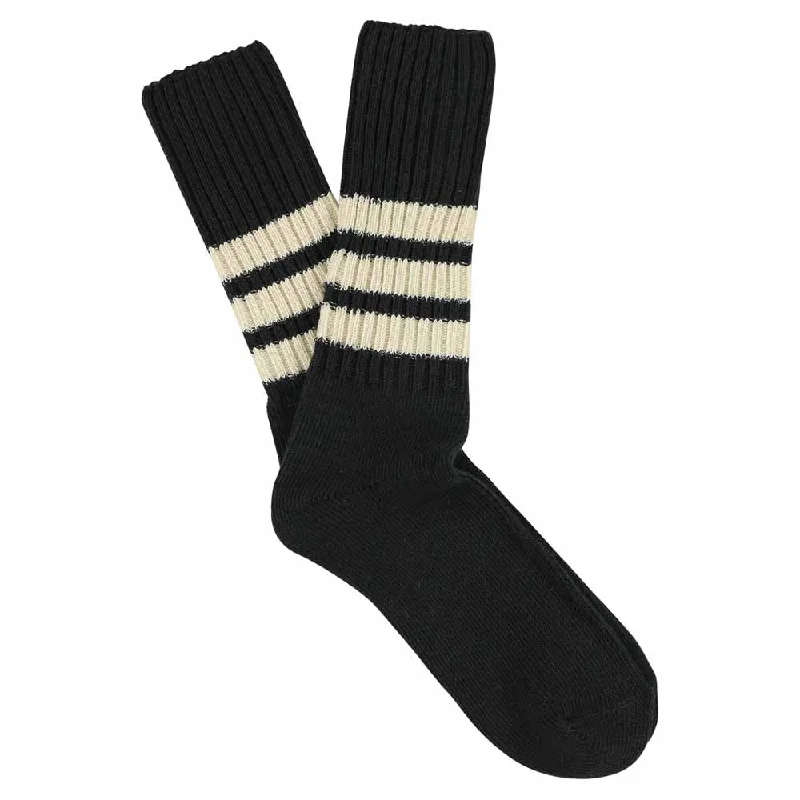 Stripes Crew Socks - Black / Ecru