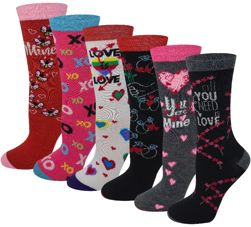 Sumona 6 Women Pairs Valentine's Day novelty Crew Socks