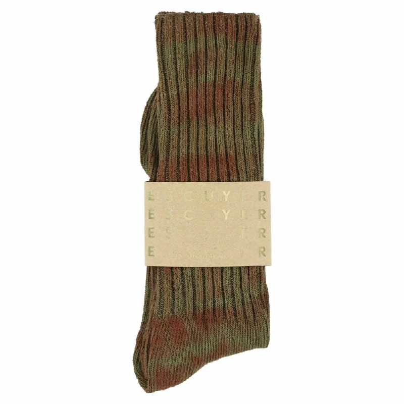 Tie Dye Socks - Brown / Green