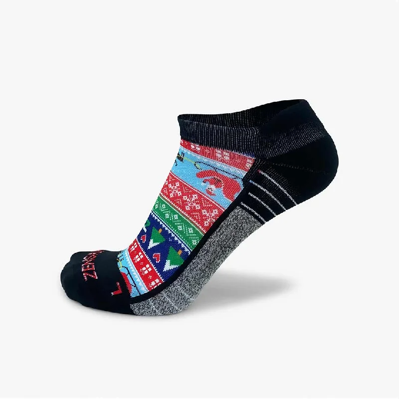 Ugly Santa Sweater Running Socks (No Show)