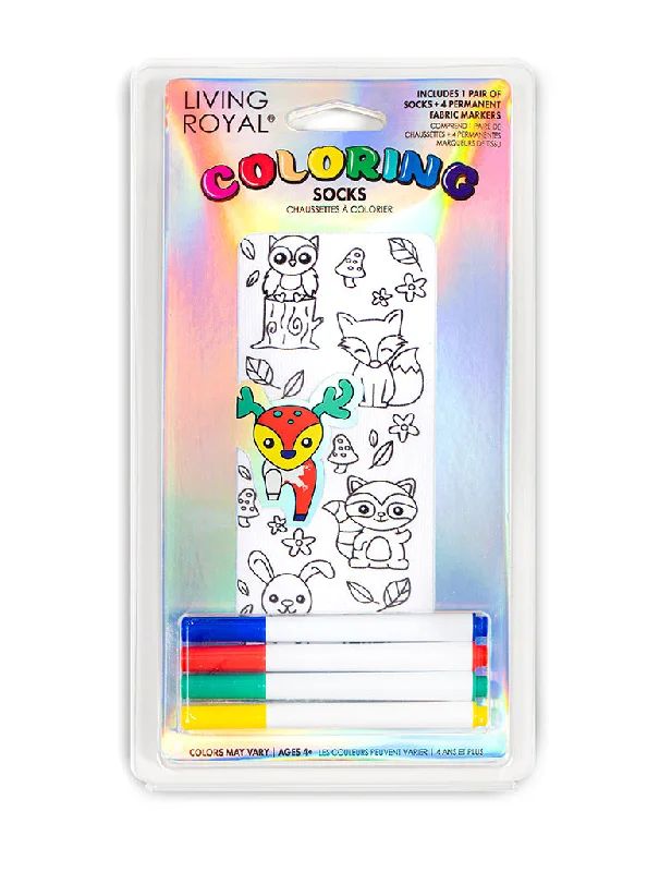 Woodland Animal Coloring Sock